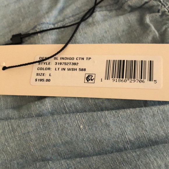 NWT, LA VIE INDIGO SLUB COTTON LINEN TANK - Picture 4 of 5